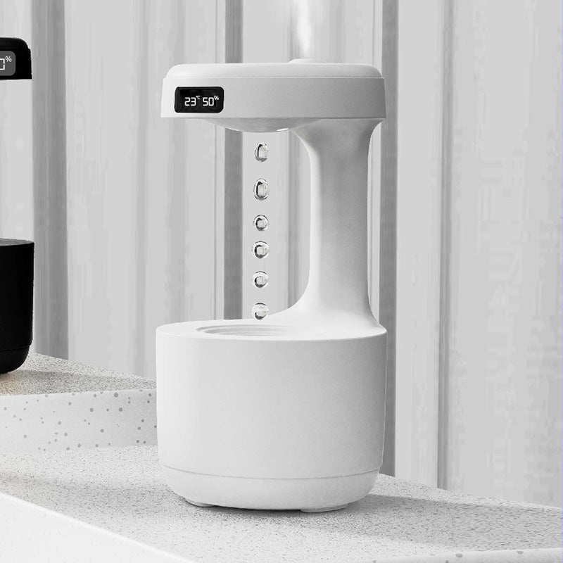 ディスプレイ付き反重力加湿器 — 浮遊する水滴、驚きのデザイン、静音動作