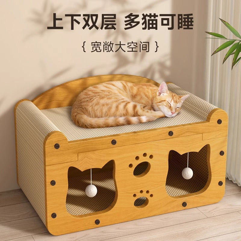 四季使えるキャットスクラッチボード兼キャットベッド|耐久性抜群・縦置きOK