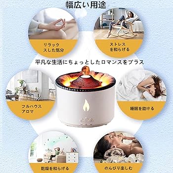 火山型クリエイティブ加湿器 — 炎の演出・アロマ対応・連続ミスト機能付き