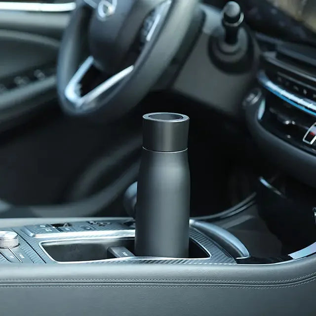 スマート温度表示付きステンレスボトル|UV除菌LED・USB充電式・IP65防水・500ml|保温保冷マグボトル