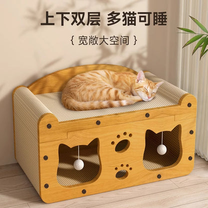 四季使えるキャットスクラッチボード兼キャットベッド｜耐久性抜群・縦置きOK