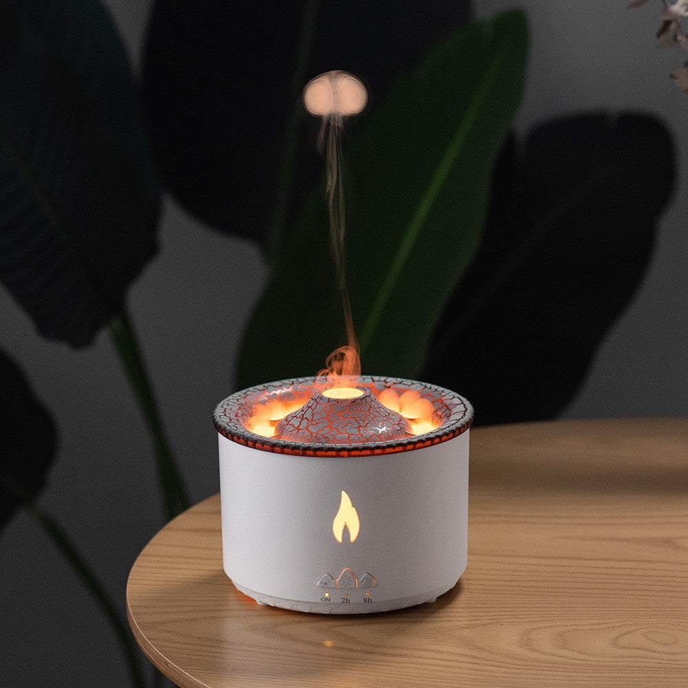 火山型クリエイティブ加湿器 — 炎の演出・アロマ対応・連続ミスト機能付き