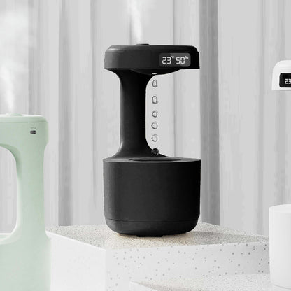ディスプレイ付き反重力加湿器 — 浮遊する水滴、驚きのデザイン、静音動作