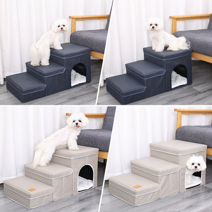折りたたみ式ペット階段｜ソファ・ベッド用 犬用ステップ、子犬の登りやすいラダー