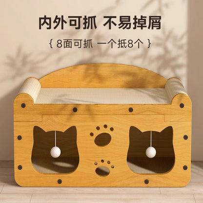 四季使えるキャットスクラッチボード兼キャットベッド｜耐久性抜群・縦置きOK