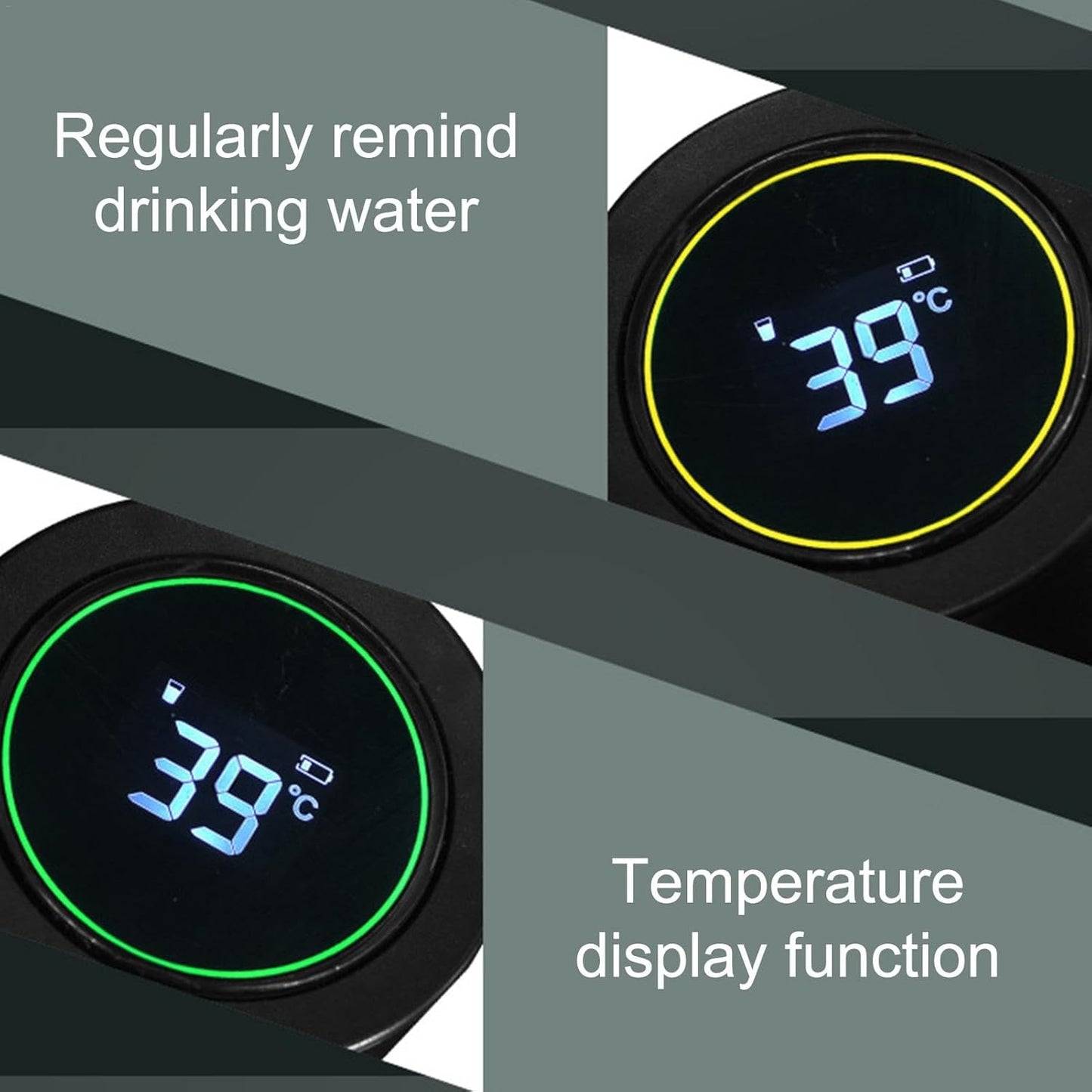 スマート温度表示付きステンレスボトル｜UV除菌LED・USB充電式・IP65防水・500ml｜保温保冷マグボトル