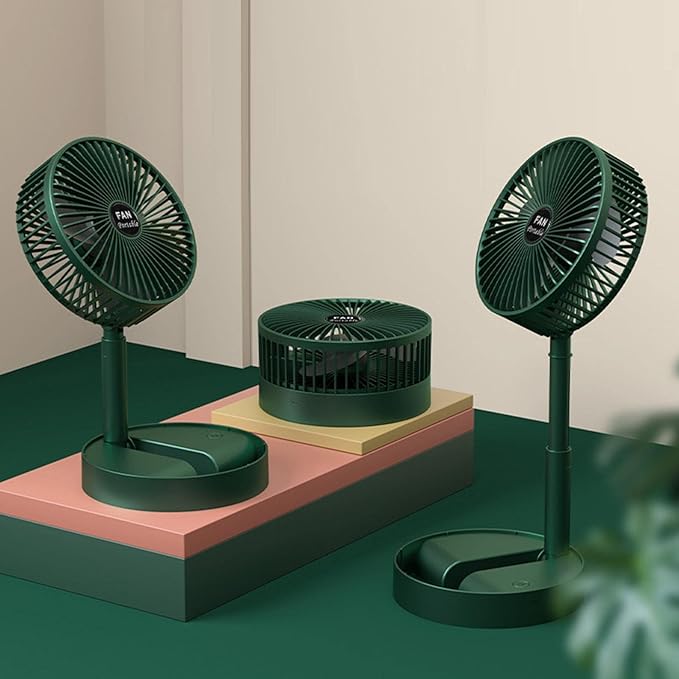 折りたたみ式ポータブル扇風機｜USB充電式・静音・高さ調整・角度調整可能・卓上＆フロア両用・旅行やオフィスに最適